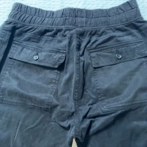 STANDARD JAMES PERSE Black Gray Slouchy Cotton Twill Track Pants Womens Size 2/M - Picture 5 of 7